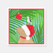 Tropical Golden Dog Santa Seagull Serviette (Vorderseite)