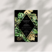 Tropical Golden Foliage Wedding Einladung