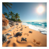 Tropical Golden Shell Beach Chic Fotodruck (Vorne)