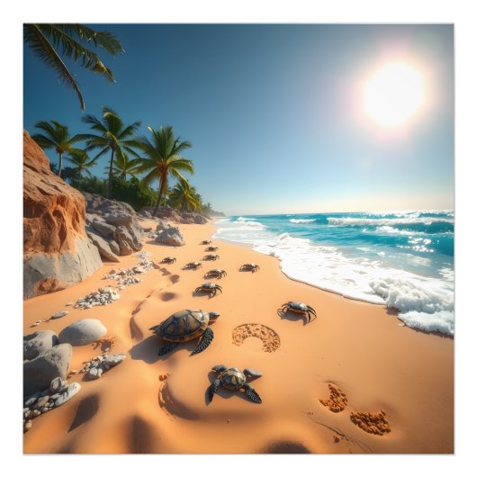 Tropical Golden Shell Beach Chic Fotodruck (Vorne)