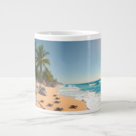 Tropical Golden Shell Beach Chic Jumbo-Tasse
