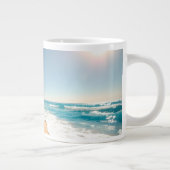 Tropical Golden Shell Beach Chic Jumbo-Tasse (Rechts)