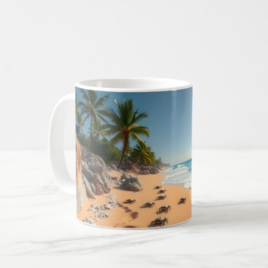 Tropical Golden Shell Beach Chic Kaffeetasse (Vorderseite Links)