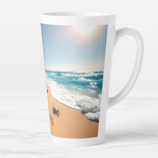 Tropical Golden Shell Beach Chic Milchtasse (Rechts)