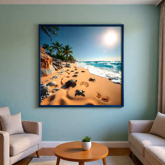 Tropical Golden Shell Beach Chic Poster