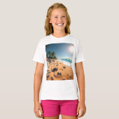 Tropical Golden Shell Beach Chic T-Shirt (Vorne ganz)