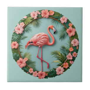 Tropical Grace Balancing Flamingo Keramik Tile Fliese