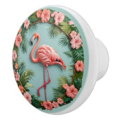 Tropical Grace Balancing Flamingo Keramikknauf (Rechts)