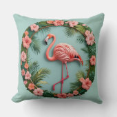 Tropical Grace Balancing Flamingo Kissen (Vorderseite)