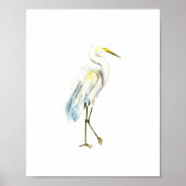 Tropical Great White Heron Beach Art Poster (Vorne)