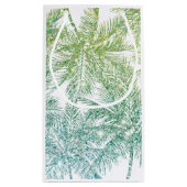 Tropical Green/Aqua Glitzer Palms Geschenktasche Kleine Geschenktüte (Rückseite)