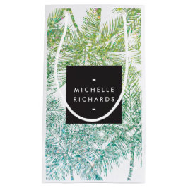 Tropical Green/Aqua Glitzer Palms Geschenktasche Kleine Geschenktüte