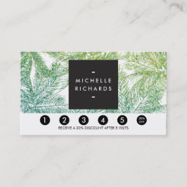 Tropical Green/Aqua Glitzer Palms Loyalty Card Treuekarte