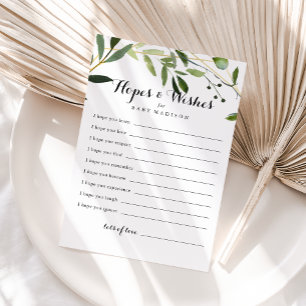 Tropical Green Baby Shower Hopps & Wish Card Postkarte