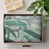 Tropical Green Banana Leaves Pink Pattern Seidenpapier (Geschenk)