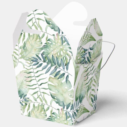Tropical Green Blätter Aloha Geschenkschachtel (Offen)