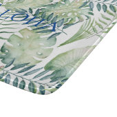 Tropical Green Blätter Aloha Schneidebrett (Ecke)