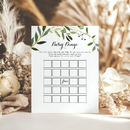 Tropical Green Blätter Baby Bingo Showspiel