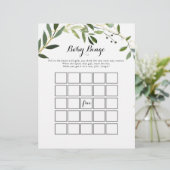 Tropical Green Blätter Baby Bingo Showspiel (Stehend Vorderseite)