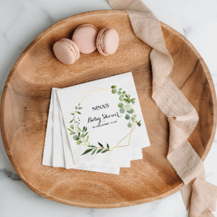 Tropical Green Blätter Babydusche Serviette