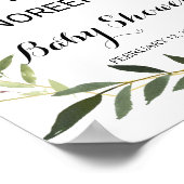 Tropical Green Blätter Babydusche Willkommen Poster (Ecke)