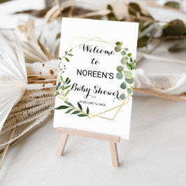 Tropical Green Blätter Babydusche Willkommen Poster