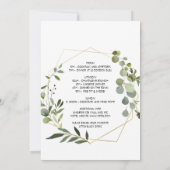 Tropical Green Blätter Bachelorette Einladung (Rückseite)