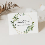 Tropical Green Blätter Brautparty Danke Karte<br><div class="desc">Dieses tropische grüne Blätter Brautparty Dankeschön-Karte ist perfekt für ein einfaches Brautparty. Das Design besticht durch handbemalte grüne Blätter,  die einen goldenen geometrischen Rahmen schmücken. Diese Karten können für eine Hochzeit,  ein Brautparty oder eine besondere Veranstaltung verwendet werden.</div>