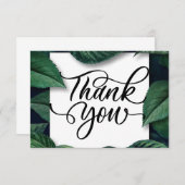 Tropical Green Blätter Danke Karte (Vorne/Hinten)