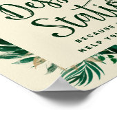 Tropical Green Blätter Dessert Station Hochzeit Poster (Ecke)