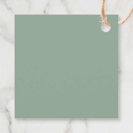 Tropical Green Blätter Gracias Wedding Geschenkanhänger (Rückseite)