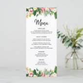 Tropical Green Blätter Luau Party Menus Menükarte (Stehend Vorderseite)