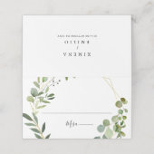 Tropical Green Blätter Spanish Wedding Platzkarte (Außenseite Aufgefaltet)