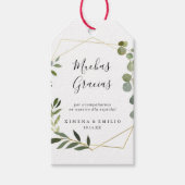 Tropical Green Blätter Spanish Wedding Vielen Dank Geschenkanhänger (Vorderseite)