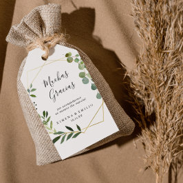 Tropical Green Blätter Spanish Wedding Vielen Dank Geschenkanhänger