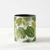 Tropical Green Blätter Summer Pattern Illustration Tasse (Zentrum)
