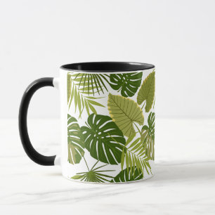 Tropical Green Blätter Summer Pattern Illustration Tasse