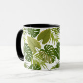 Tropical Green Blätter Summer Pattern Illustration Tasse (Vorderseite Links)