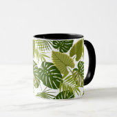 Tropical Green Blätter Summer Pattern Illustration Tasse (VorderseiteRechts)