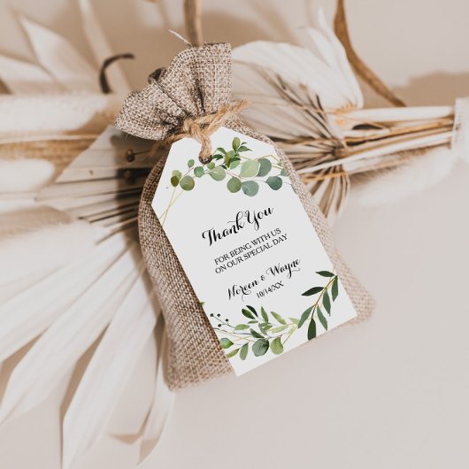 Tropical Green Blätter Vielen Dank Geschenkanhänger