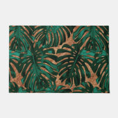 Tropical Green Brown Dschungel Blätter Muster Fußmatte (Vorderseite)