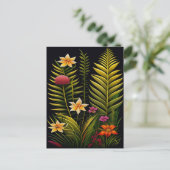 Tropical Green Floral Artwork Postkarte (Stehend Vorderseite)