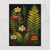 Tropical Green Floral Artwork Postkarte (Vorderseite)