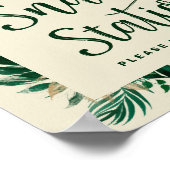 Tropical Green Foliage Snack Station Hochzeitszeic Poster (Ecke)