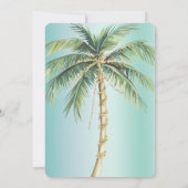 Tropical Green Glam Gold Glitzy Palm Tree Wedding Einladung (Rückseite)