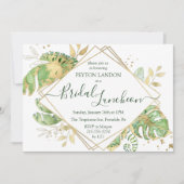 Tropical Green & Gold Bridal Luncheon Dusche Einladung (Vorderseite)