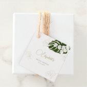 Tropical Green Gold Orchids Elegantes Brautparty Geschenkanhänger (Beispiel)