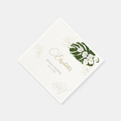 Tropical Green Gold Orchids Elegantes Brautparty Serviette (Ecke)