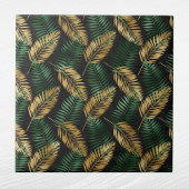Tropical Green Gold Palm Blätter Glam Fliese