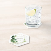 Tropical Green & Gold Watercolor Palm Blätter Untersetzer (Vor Ort)